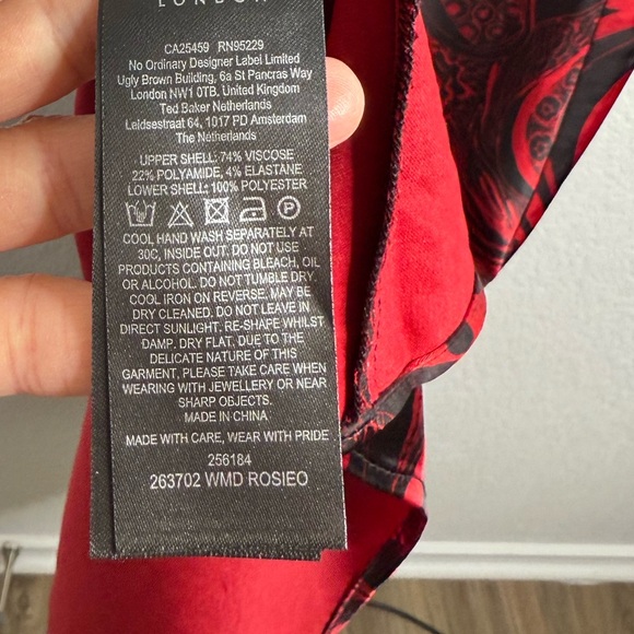 NWOT TED BAKER ROSIEO TWIST NECK
PRINTED KNIT DRESS Sz Ted 4 = US 10 - Picture 14 of 16